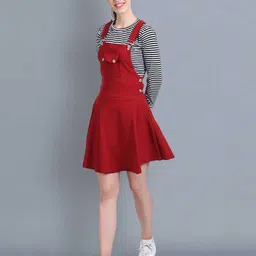 annectant Women Red Dungaree-picture-19