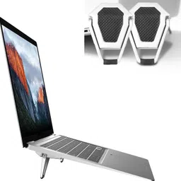POZUB Desk Holder with Rotatable Laptop Stand Holder Adjustable Height Cooling Pad Portable Desk Invisible Laptop Riser Stand 2Piecs Non-Slip Base Floor&Desk Stand Aluminium Floor and Desk Stand Rotatable Laptop Stand Compatible with Universal Laptops-picture-36