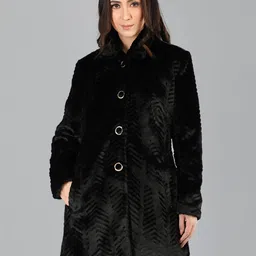 honnete 100 % Polyester Solid Coat For Women image 4