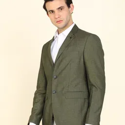 peter england Men Self Design Single Breasted Formal Blazer image 2