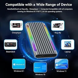 ULTRABYTES M.2 NVMe SSD Enclosure with RGB LED Light 2.5 inch nvme Enclosure image 3