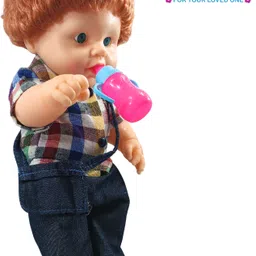 ladli Little Golu Teddy Boy Toy in Printed Mix Check Dress Doll for Birthday gift Kids-picture-13