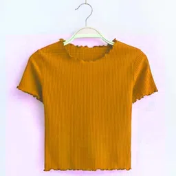 nt clothing Casual Regular Sleeves Self Design Women Yellow Top-picture-17