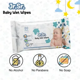 jr. sr. Baby Wipes with Aloe Vera, Vitamin E & Chamomile Oil | Pack of 9 image 4