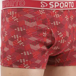 SPORTO Men Set Of 2  Printed Cotton Trunks SP-TR-M1021-GM-RE-XL-2P image 2