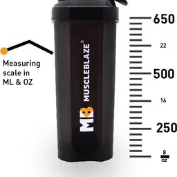muscleblaze 100% Leakproof, BPA-Free Blender Bottle for Protein and Water 650 ml Shaker image 4