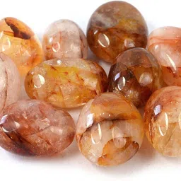 reiki crystal products 100% Natural Crystal New-63-Hematoid-Tumble-stone-200gm Regular Asymmetrical Crystal Stone image 4