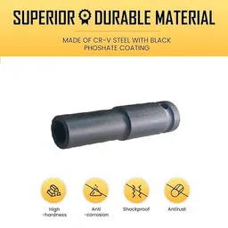 4mech 1/2" Drive 12 MM Heavy Duty Deep Impact Hex Socket Set image 3