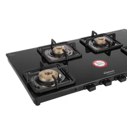 Sunflame SOLITAIRE Toughened Glass Top 4 Burner Automatic Gas Stove (ISI Certified, Black) image 4