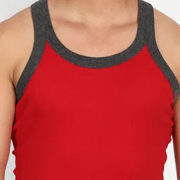 T.T. Men Pack Of 2 Titanic Pure Cotton Ribbed Gym Basic Vests image 5