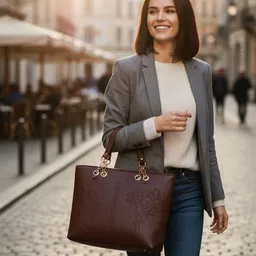 krishav Women Brown Hand-held Bag image 2