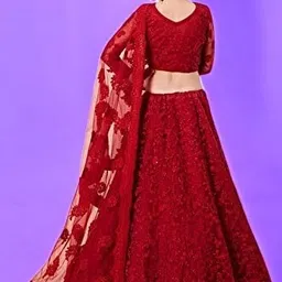 house of common Embroidered Semi Stitched Lehenga Choli-picture-13