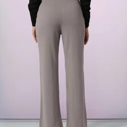 fithub Women Regular Fit Grey Cotton Blend Trousers image 2