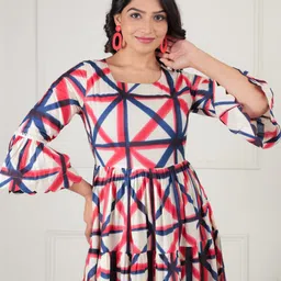 aramya Women Ethnic Dress Green Midi/Calf Length Dress image 5