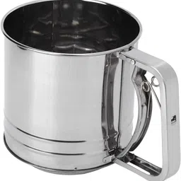 nestivio Flour Sifter Stainless Steel Double Layer Manual Sieve Large Capacity Strainer Strainer image 2