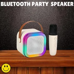 Wolcentra K12 (PORTABLE BLUETOOTH DESKTOP SPEAKER)With Karaoke Mic RGB Light, HD SoundE238 10 W Bluetooth Laptop/Desktop Speaker image 1