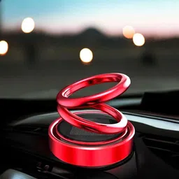 jetnix Solar Powered Rotatin Red colour Perfume Car Air Freshener Aroma Oil-picture-28