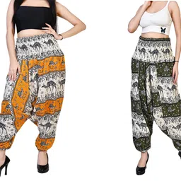 fusfus Printed Rayon Women Harem Pants-picture-13