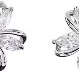 myki Cute Flower Silver plated Stud Earring For Women & Girls Swarovski Zirconia Sterling Silver Stud Earring image 5