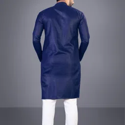 tara global Men Solid Cotton Blend Straight Kurta image 4
