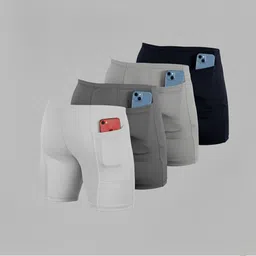 troopline Solid Men White, Grey, Grey, Black Tights-picture-11