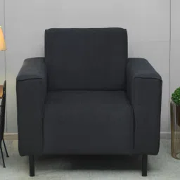 mintwud from pepperfry Nova Fabric 1 Seater Sofa In Charcoal Grey Colour-picture-10