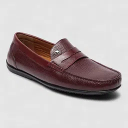 reebok Men Maroon Leather Loafers Loafers For Men image 3