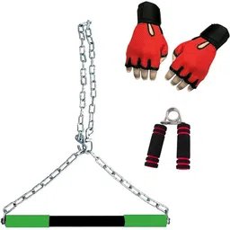 shubhras Chin up bar Rod & Hand Gripper with Gloves for Height Increasing Chain Rod, Chin-up Bar and Hanging Chain Rod Gym & Fitness Kit Gym & Fitness Kit Fitness Accessory Kit Kit-picture-21