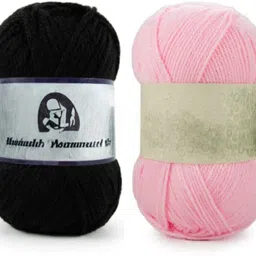 waaome ® Black And Pink Wool 200 Gram 100x2 Hand Knitting Art Craft Soft Yarn (WA121)-picture-37