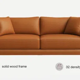 trevi furniture Enchant 2.0 Leatherette 3 Seater Sofa In Tan PU Colour image 4
