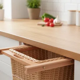 limra Plastic PVC Wicker Basket Modular Kitchen Pull Out Basket for Onion, Potato 17*20*6(pvc) Storage Basket-picture-19