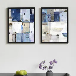 art street Multicolour Engineered Wood (Set of 2) Art Prints image 1