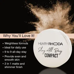hilary rhoda Slay All Day Compact | 2 in 1 Compact | Matte & Shimmer Finish Compact image 2