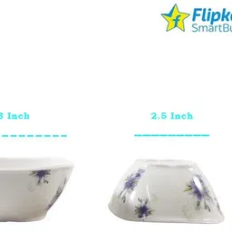 flipkart smartbuy Pack of 40 Melamin Purple Flowers Printed Square Shape Dinner Set image 5