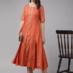 yash gallery Women Geometric Print Viscose Rayon Anarkali Kurta image 4