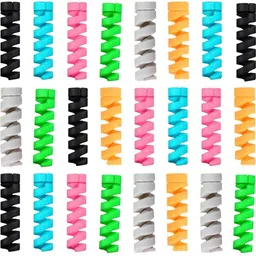Remeka 24 Pieces Multipurpose USB Cable Protector, Protect Cell Phones Cable, Computers, Chargers, Earphone Phone Cables From Damage. Cable Protector-picture-18