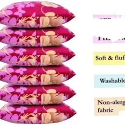 rolling animal Microfibre Sleeping Pillow Pack of 6 Solid LUXARY-picture-39