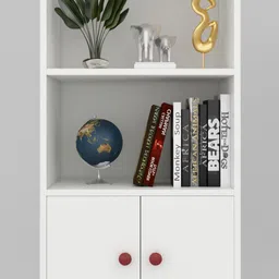 madhuran Bookcase Almirah Engineered Wood Semi-Open Book Shelf image 3