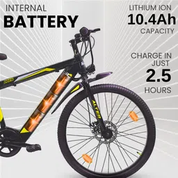 alter 26" 002S ELECTRIC CYCLE | 95% PRE- ASSEMBLED WITH CHARGER (BLACK & YELLOW) 26 inches Single Speed Lithium-ion (Li-ion) Electric Cycle image 3