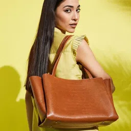 snayacollection Women Tan Tote-picture-15