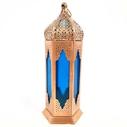 rse handicrafts blue Metal Hanging Lantern and home decoder and stylish Lantern metal metarial Blue Metal Hanging Lantern image 2
