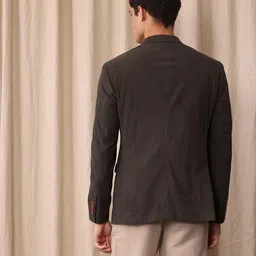 mr bowerbird Men Self Design Double Breasted Casual Blazer image 4