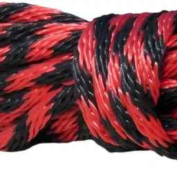 abcd SOLID BRAIDED ROPE RED AND BLACK image 1