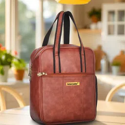 Unisex Leather Tiffin Bags 1 Containers Lunch Box-image-2