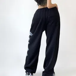 lugrantha Women Graphic Print Black Track Pants image 2