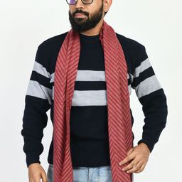 manra Striped Wool Blend Men Maroon Scarf-picture-12