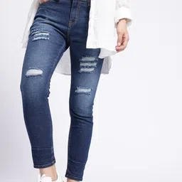 glitchez Women Skinny Mid Rise Blue Jeans-picture-10