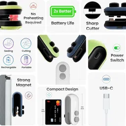 verixpress Portable Mini Sealing Machine 2 in 1 Magnetic Heat Sealing & Cutting Hand Held Heat Sealer image 4