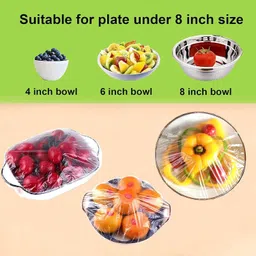 opsuzy 100Pcs Fresh Keeping Bags –Cling Film Food Storage Covers for Fruit Preservation 20 inch Lid, Pack of 1 image 3