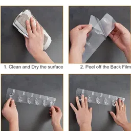 rudreshwar Wall Hook Strips (6-in-1) + 4-in-1 Peeler Grater Slicer Kitchen Tool Set image 4